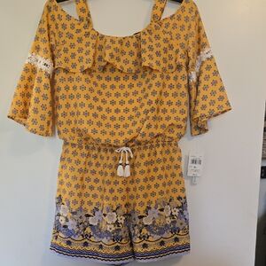 Yellow Floral Kids One Piece